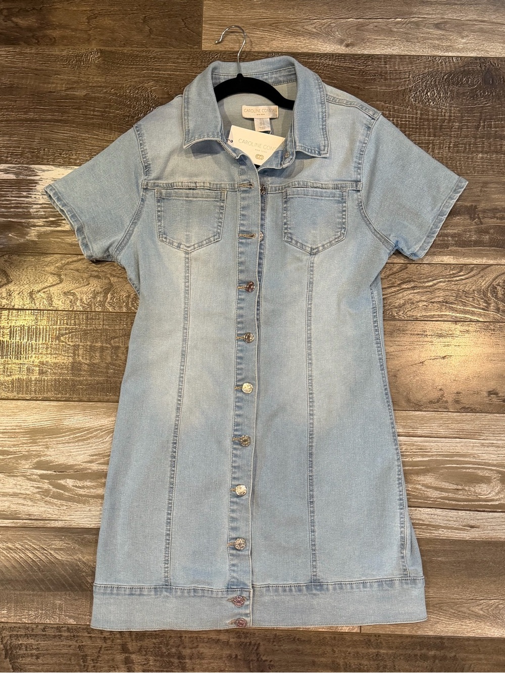 Caroline Constas Light Blue Denim Mini Dress